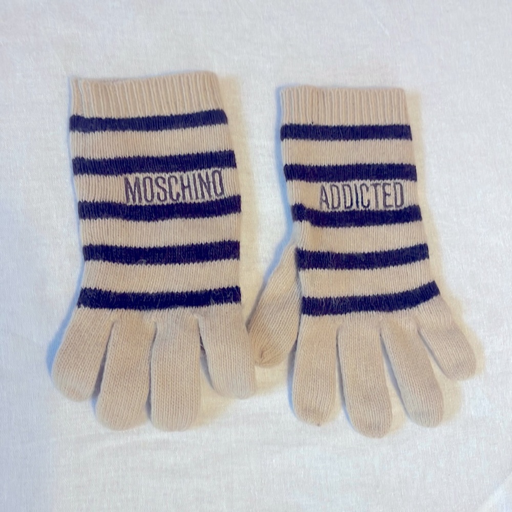 Moschino Addicted wool & angora gloves